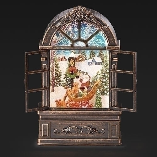 Fenêtre Père Noël éclairée