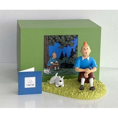 Statuette "Tintin assis dans l'herbe"