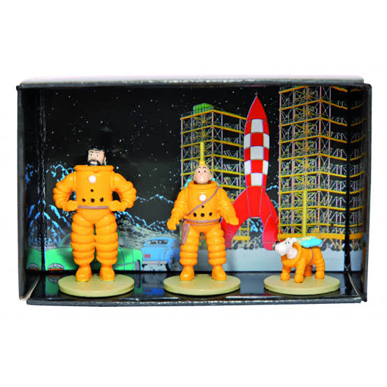 COFFRET 3 MICRO FIGURINES LUNE / TINTIN