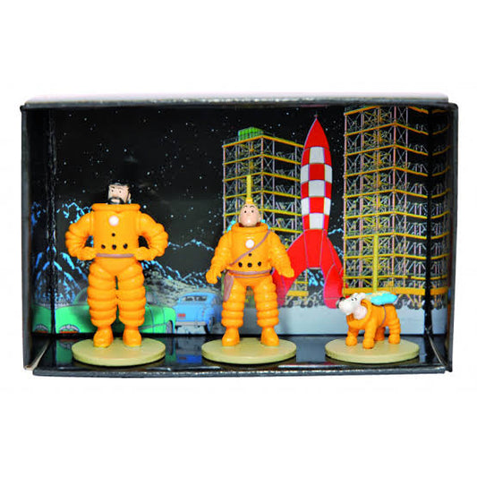 COFFRET 3 MICRO FIGURINES LUNE / TINTIN