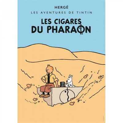 AFFICHE LAMINÉE TINTIN / LES CIGARES DU PHARAON